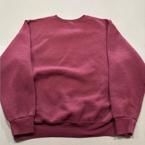 Men’s Vintage Russell Athletic Pullover Sweatshirt Size Large Red Maroon Crewnec - Picture 2 of 5